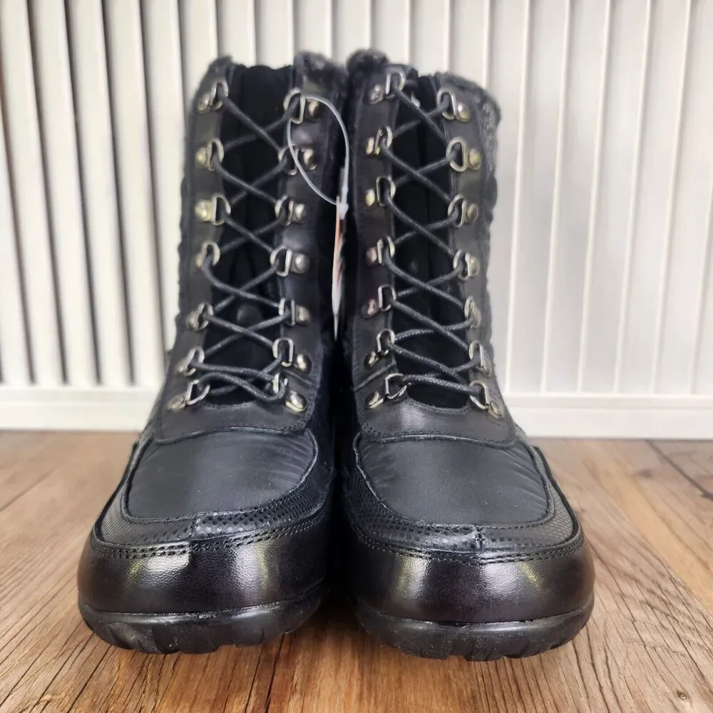 Propet Delaney Frost Womens Sz 6.5 M Black Leather Winter Outdoor Boots WFV032S